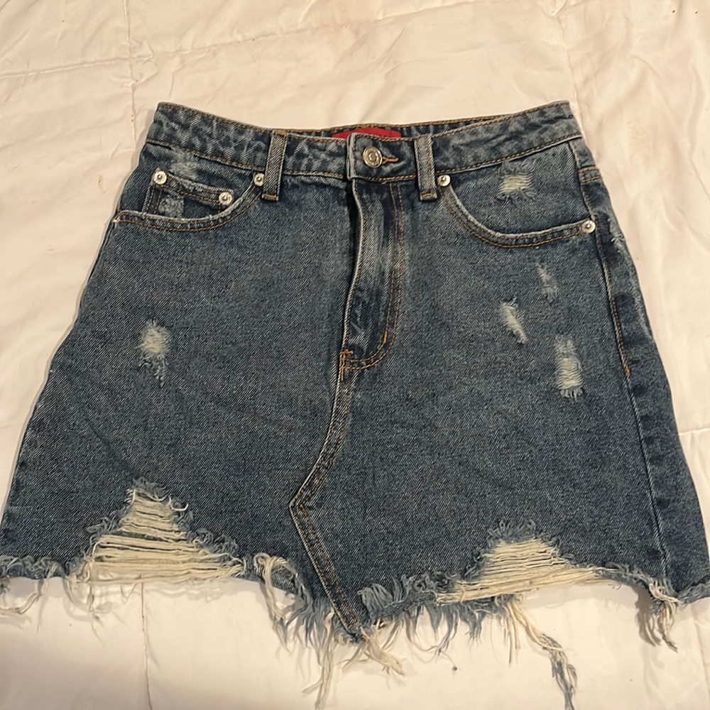 Denim mini skirt